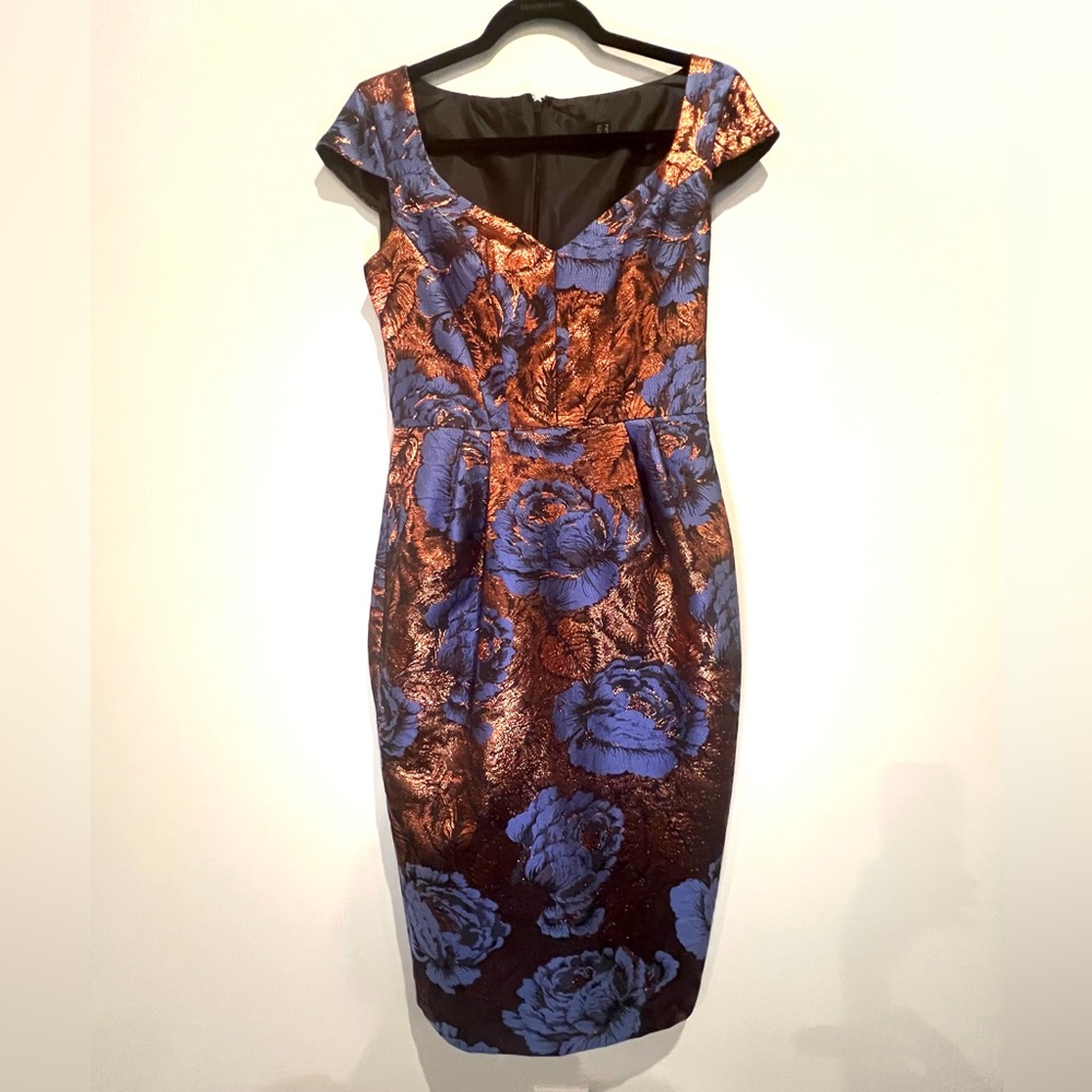 ASOS Blue and Copper Floral Dress